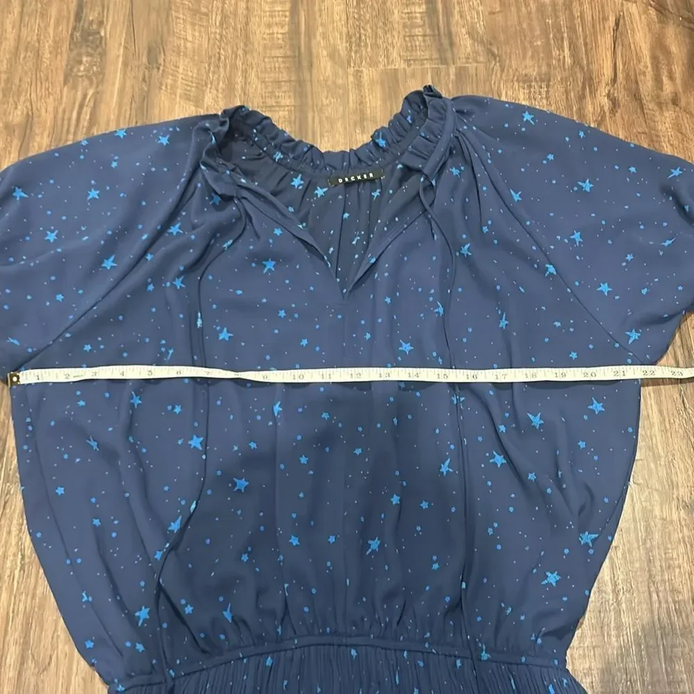 Decker Navy Star Dress, Size Large